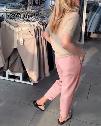 Spodnie Jednolity kolor Casual Proste