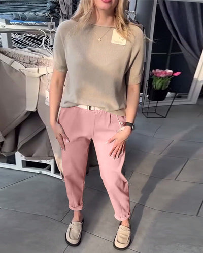 Spodnie Jednolity kolor Casual Proste